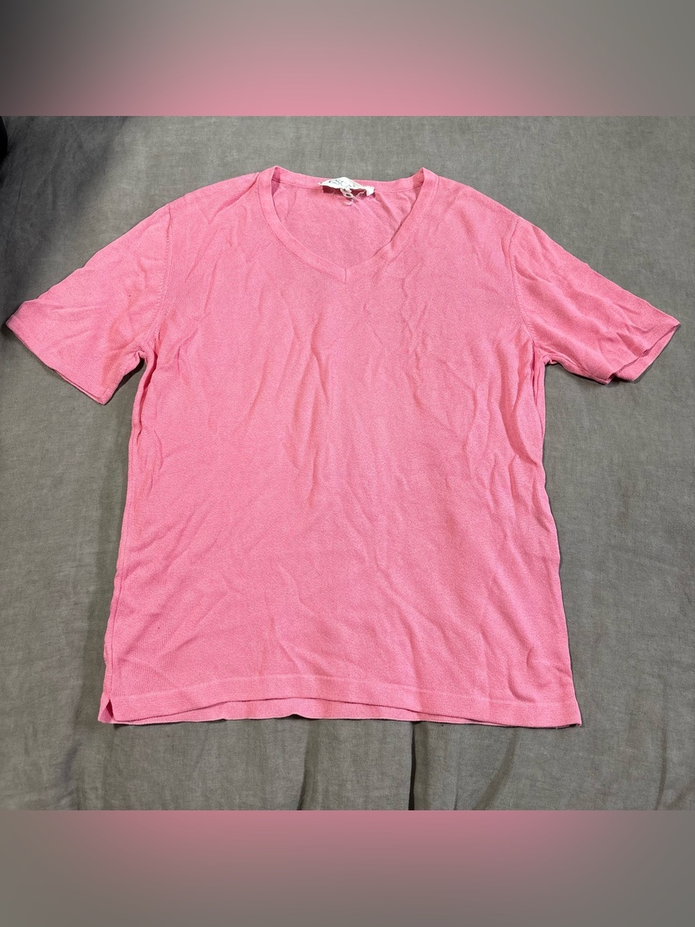 Escada Pink V-Neck Short Sleeve Top